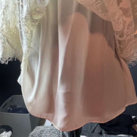 Rickie Freeman For Teri Jon Women's Off-The-Shoulder Lace Blouse Ivory Size 12 - Picture 10 of 14